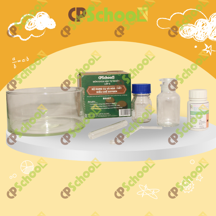 Bộ dụng cụ và hóa chất điều chế oxygen (Bộ đầy đủ)